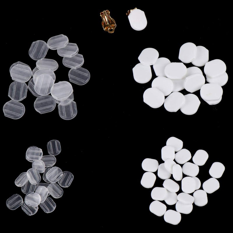 LOCOLO 64 Pieces Earring Back Pads Clear Silicone Comfort Earring Cushions for Clips on Earrings Backs 2 Size - Image 2